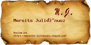 Mersits Juliánusz névjegykártya